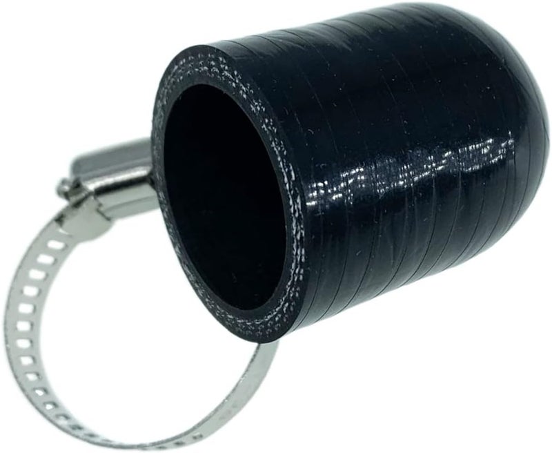 bekelan 1-1/8" (28mm) Black Universal Reinforced Silicone Coolant Cap With Clamp For bypass heater Vacuum Water Port Protective End Cap Kit - Image 1